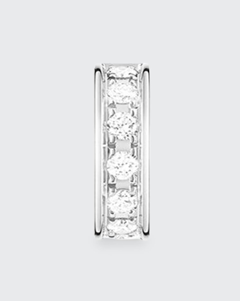 Quatre Radiant Clip Earring in White Gold and Diamonds, Single